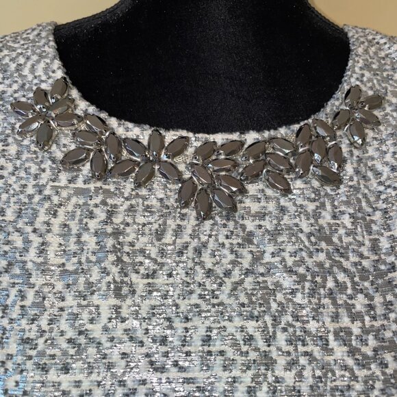 J.O.A. Silver Metallic Sleeveless Fit & Flare Party Dress – Size L - Picture 2 of 13